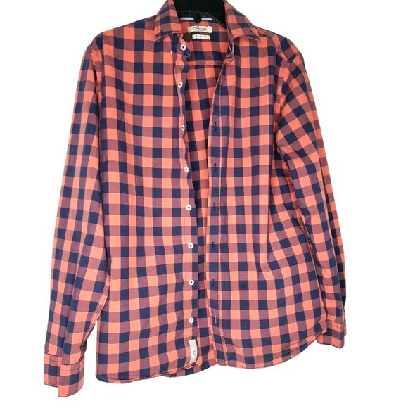 H.E By Mango Blue and Rose Checkered Slim Fit Men’s Button-Up Shirt - Small - Picture 1 of 11